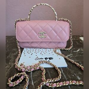 CHANEL Phone Holder With Chain.